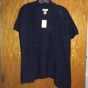 Deep blue short sleeve cardigan